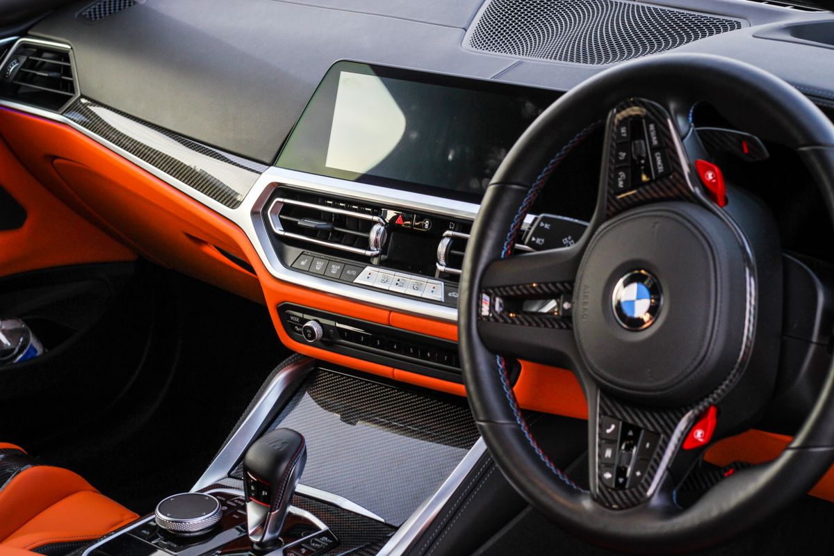 Close-up of a modern car's interior