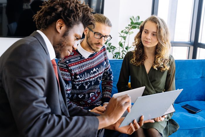 A diverse group of young professionals