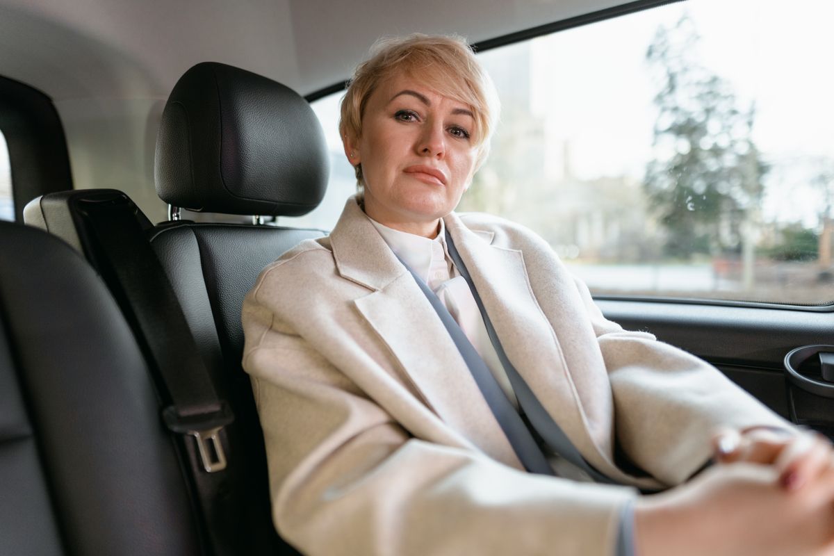 Confident blonde businesswoman