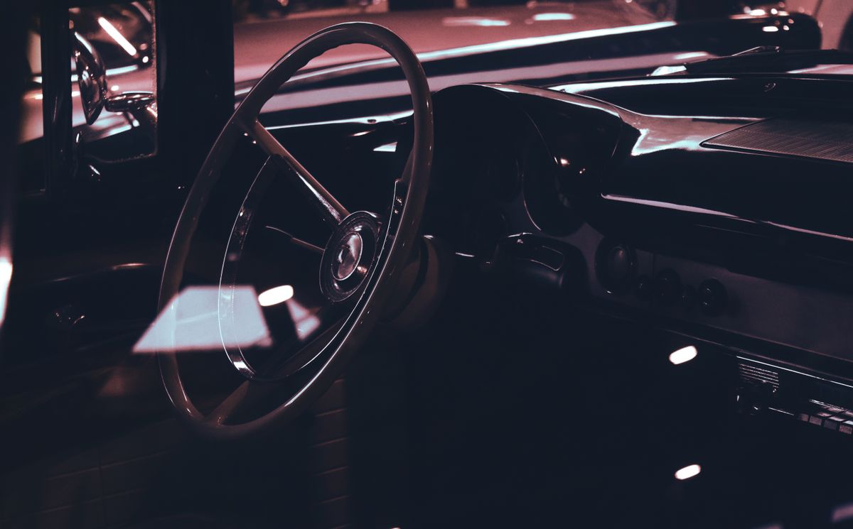 Explore the luxurious design of a classic car interior