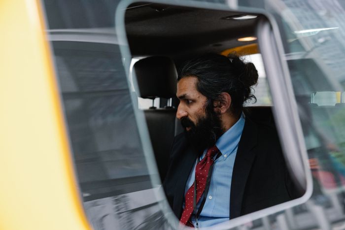 Bearded businessman in formal attire